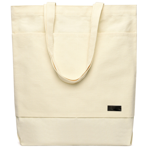 Сумка для покупок JETTA 325 г/м² с шильдом, натуральный/шильд (чёрный глянцевый никель)