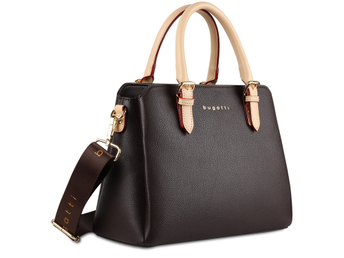 Сумка женская BUGATTI ЭЛЛА | ELLA, тёмно-коричневая, полиуретан, 30х12х23 см