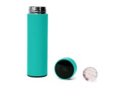 Термос FAMILY MARK LED, soft touch (Бирюзовый)