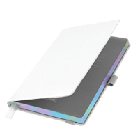 Ежедневник Galaxy недатированный, жесткая обложка, срез голограф. фольга, белый