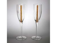 Набор бокалов для шампанского, цвет: золотой, прозрачный