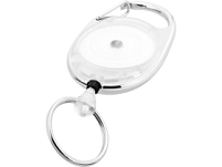 Брелок с ретрактором Demos, белый прозрачный Брелок с ретрактором Demos, белый прозрачный