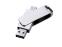 USB 2.0-флешка на 32 Гб поворотный механизм, c дополнительным разъемом Micro USB с одноцветным металлическим клипом