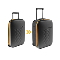 Чемодан складной Rollink Earth 55x40x20 см, 2 колеса, черный/оранжевый Чемодан складной Rollink Earth 55x40x20 см, 2 колеса, черный/оранжевый