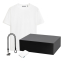 Набор с одеждой Крис (KRIS) (футболка, аккумулятор, кабель-ланьярд), белый/черный, L