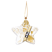 Ёлочная игрушка Звездочка (белый с золотым )