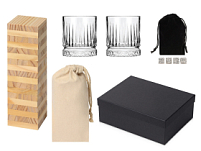 Подарочный набор с бокалами и дженгой Подарочный набор с бокалами и дженгой