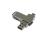 USB 2.0- флешка на 16 Гб поворотный механизм 2 в 1, c дополнительным разъемом Type-C с одноцветным металлическим клипом, серебристый