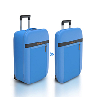 Чемодан складной Rollink Aura 55x40x20 см, 2 колеса, синий Чемодан складной Rollink Aura 55x40x20 см, 2 колеса, синий