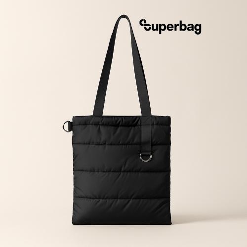 Шоппер Superbag Bubble, стёганый, с магнитной кнопкой (черный)