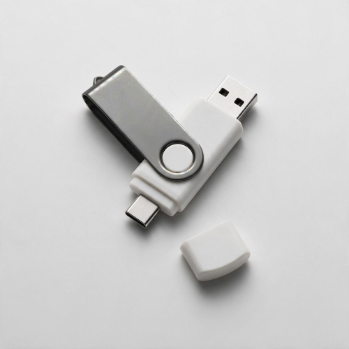 USB3.0/USB Type-C флешка на 32 Гб Квебек C, белый