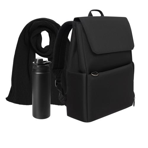 Подарочный набор Marco, черный (шарф, термобутылка, рюкзак)