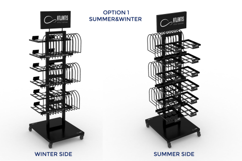 Стойка напольная с образцами_ATLANTIS BLACK RETAIL DOUBLE SIDE DISPLAY
, черный