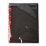 Блокнот на двойной пружине HELIX, 143 х 205 мм, черный с красным, блок в линейку, черный, красный