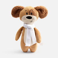 Мягкая игрушка Beastie Toys, собачка с белым шарфом