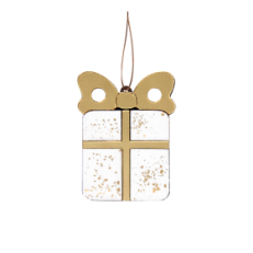 Ёлочная игрушка Подарочек (белый с золотым )