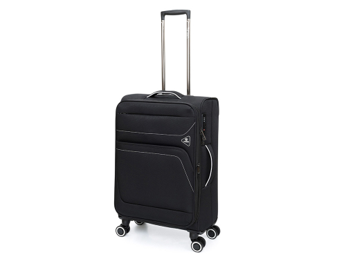 Чемодан TORBER НЕРО, чёрный, переработанный ПЭТ, 44 х 25 х 67 см, 63 л