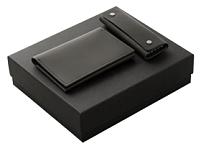 Подарочный набор Long River: обложка для паспорта, ключница (без лого Long River), черная коробка