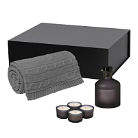 Подарочный набор Sento, Fado, серый (свеча, диффузор, плед) Подарочный набор Sento, Fado, серый (свеча, диффузор, плед)