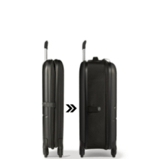 Чемодан складной Rollink FLEX LIGHT 55x40x20 см, 4 колеса, черный