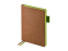 Ежедневник А5 датированный Boston 2026, коричневый с салатовым обрезом