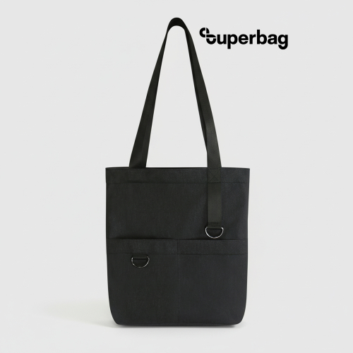 Шоппер Superbag ZIP, с двумя карманами и молнией (черный)