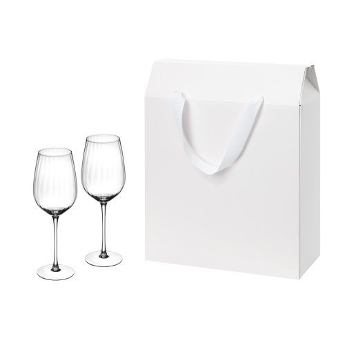 Подарочный набор 2 бокала для вина Бланш (Blanche) в большом подарочном пакете