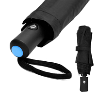 Автоматический противоштормовой зонт Vortex To Go, Черный/Голубой