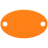 Шильдик металлический Alfa Oval, оранжевый неон