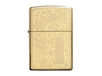 Зажигалка ZIPPO Venetian с покрытием High Polish Brass, латунь/сталь, золотистая, 38x13x57 мм