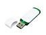 Флешка промо прямоугольной классической формы с цветными вставками, 64 Гб, белый/зеленый