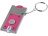 Брелок-держатель для монет Allegro с фонариком, фуксия/серебристый