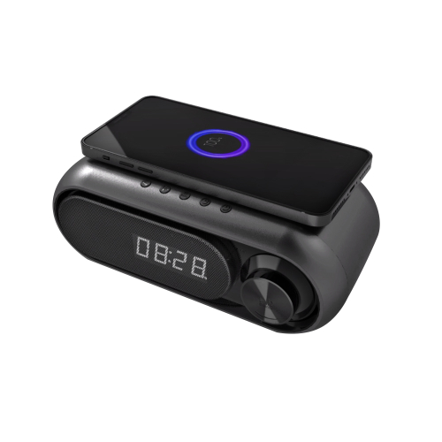 Часы-метеостанция Radon с функцией беспроводной зарядки, Серебристый